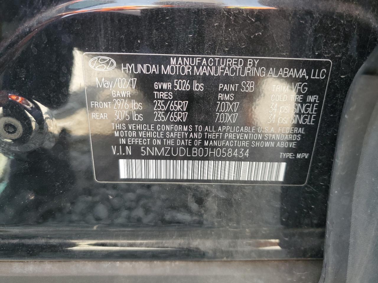 2018 Hyundai Santa Fe Sport VIN: 5NMZUDLB0JH058434 Lot: 80943575