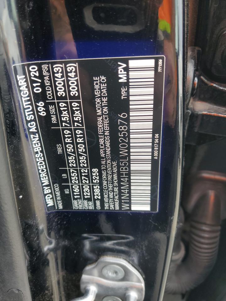 2020 Mercedes-Benz Glb 250 4Matic VIN: W1N4M4HB5LW025876 Lot: 81080855