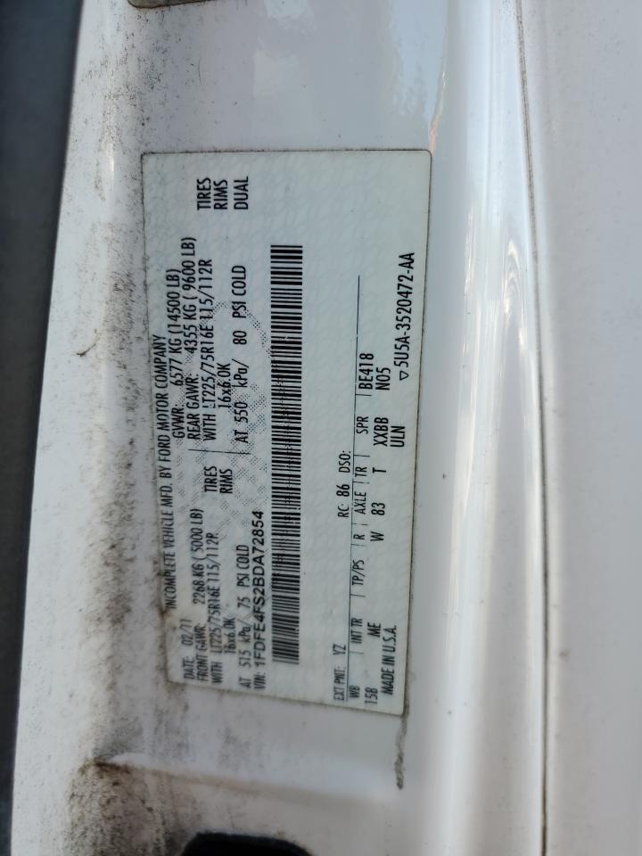 2011 Ford Econoline E450 Super Duty Cutaway Van VIN: 1FDFE4FS2BDA72854 Lot: 71726745