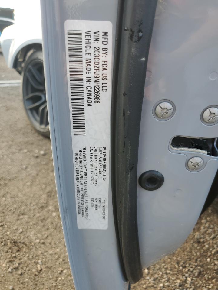 2022 Dodge Challenger R/T Scat Pack VIN: 2C3CDZFJ9NH226986 Lot: 81329415