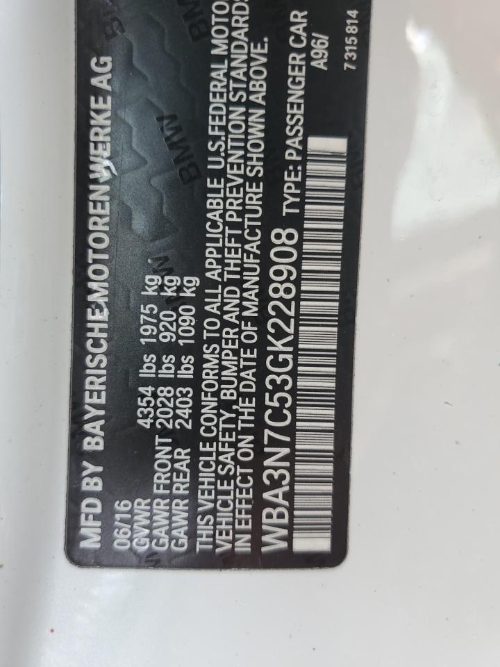 2016 BMW 428 I VIN: WBA3N7C53GK228908 Lot: 81311365