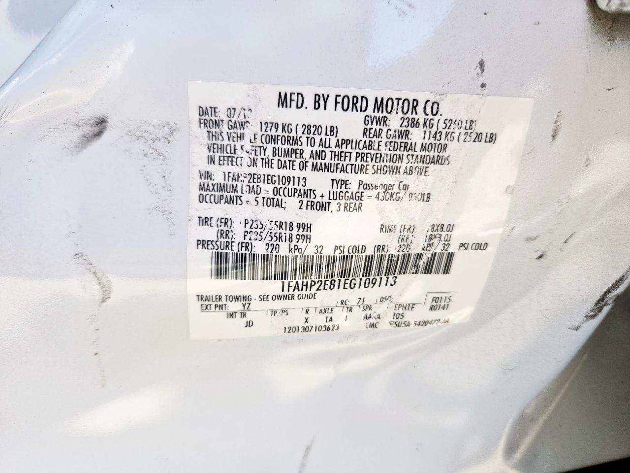 2014 Ford Taurus Sel VIN: 1FAHP2E81EG109113 Lot: 83990545