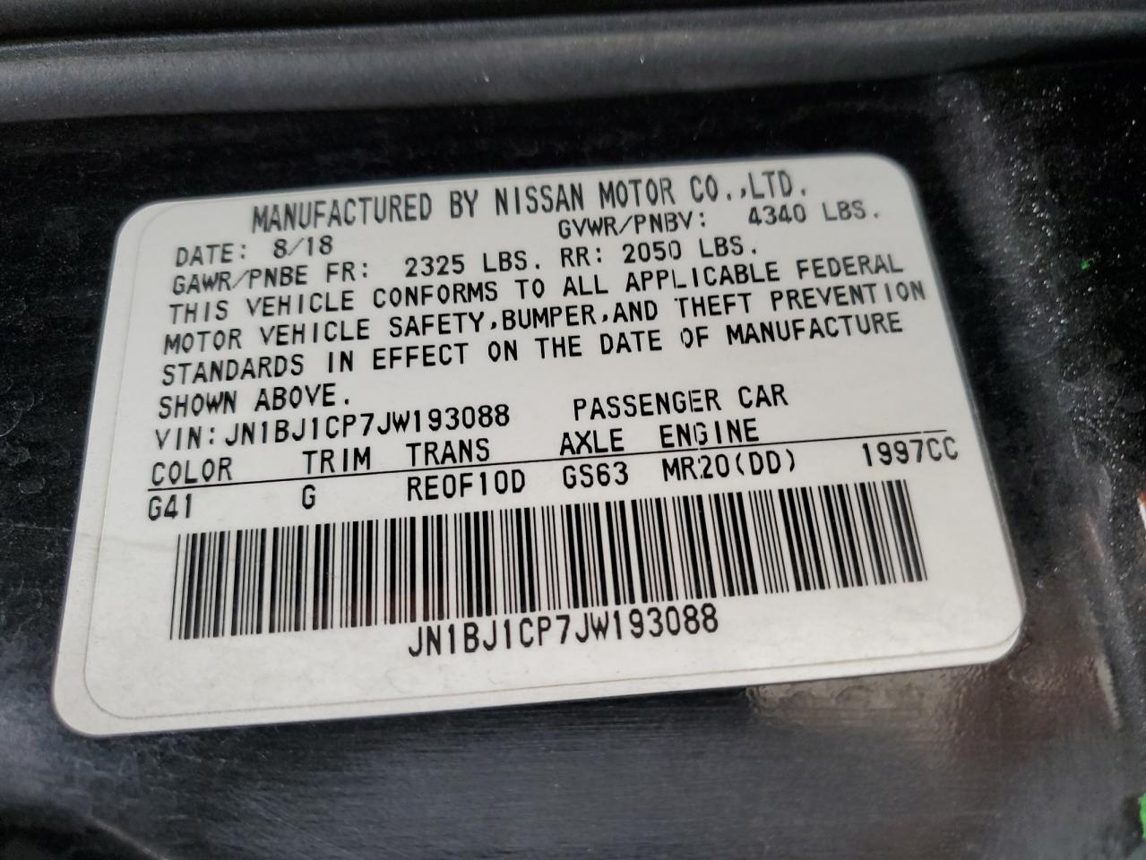 2018 Nissan Rogue Sport S VIN: JN1BJ1CP7JW193088 Lot: 81894475