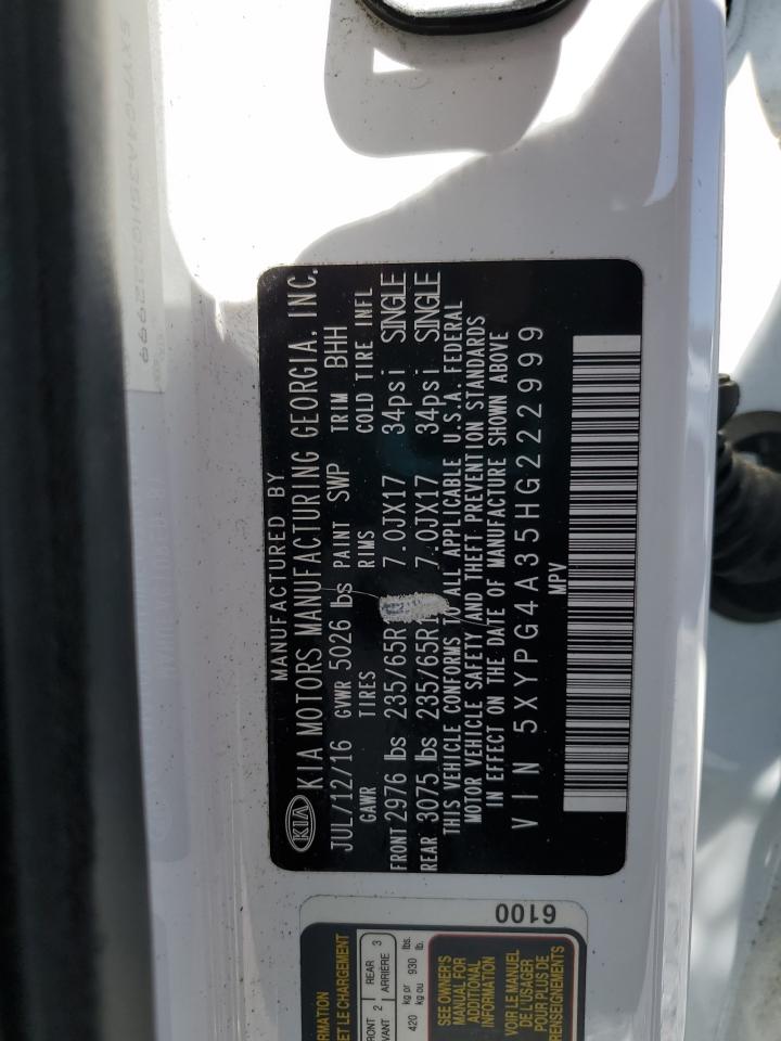 2017 Kia Sorento Lx VIN: 5XYPG4A35HG222999 Lot: 72044755