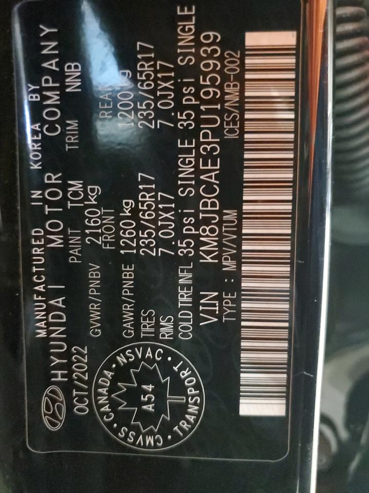 2023 Hyundai Tucson Sel VIN: KM8JBCAE3PU195939 Lot: 84005405