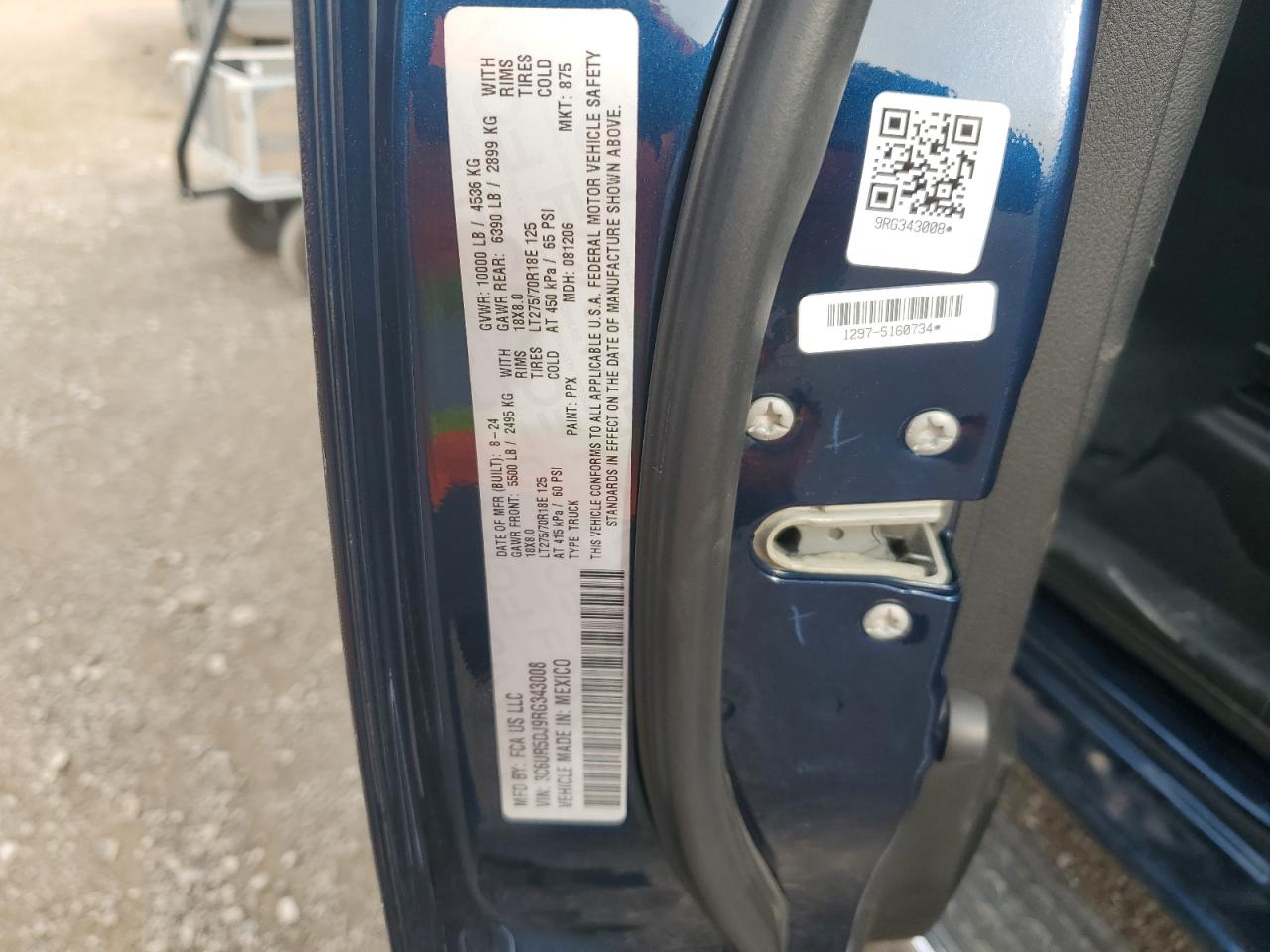 2024 Ram 2500 Big Horn VIN: 3C6UR5DJ9RG343008 Lot: 84746585