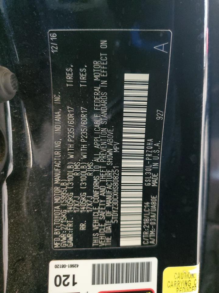 2017 Toyota Sienna Xle VIN: 5TDYZ3DCXHS808251 Lot: 84057965