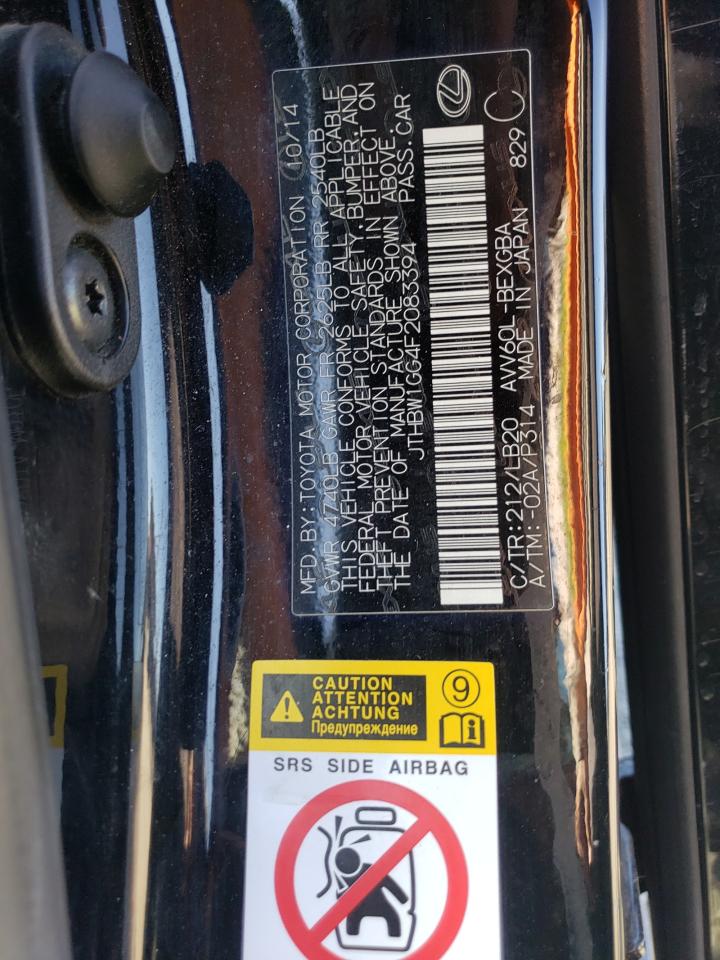 2015 Lexus Es 300H VIN: JTHBW1GG4F2083394 Lot: 81637055