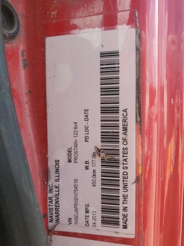 2014 International Prostar Truck Tractor Semi Truck VIN: 1HSDJAPRXEH754516 Lot: 70133615