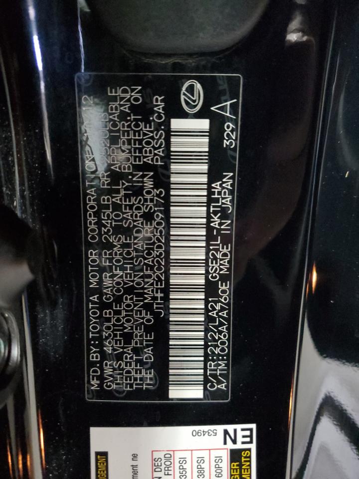 2013 Lexus Is 350 VIN: JTHFE2C23D2509173 Lot: 71193065