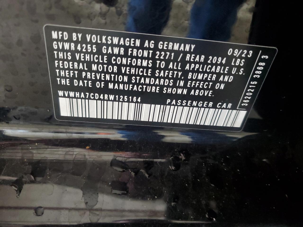 2024 Volkswagen Gti S VIN: WVWHA7CD4RW125164 Lot: 84370545