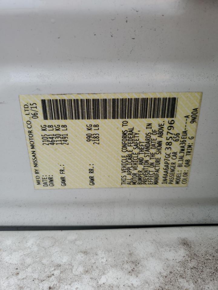 2016 Nissan Maxima 3.5S VIN: 1N4AA6AP7GC385796 Lot: 81426085