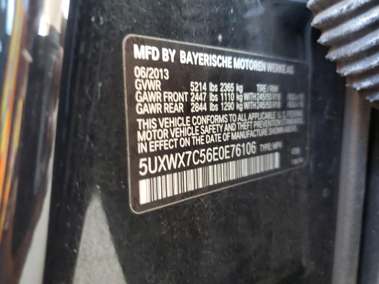 2014 BMW X3 xDrive35I VIN: 5UXWX7C56E0E76106 Lot: 81380885