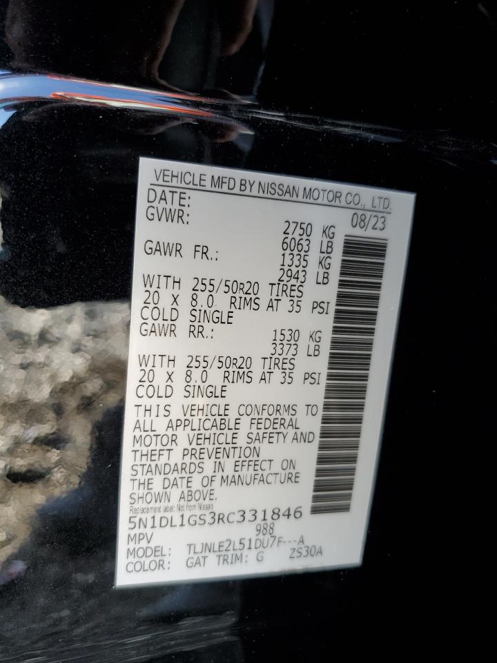 2024 Infiniti Qx60 Sensory VIN: 5N1DL1GS3RC331846 Lot: 80505955