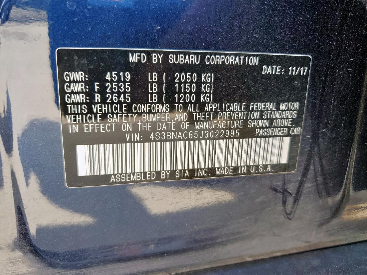 2018 Subaru Legacy 2.5I Premium VIN: 4S3BNAC65J3022995 Lot: 71531135