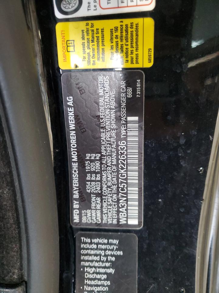 2016 BMW 428 I VIN: WBA3N7C57GK226336 Lot: 80679545