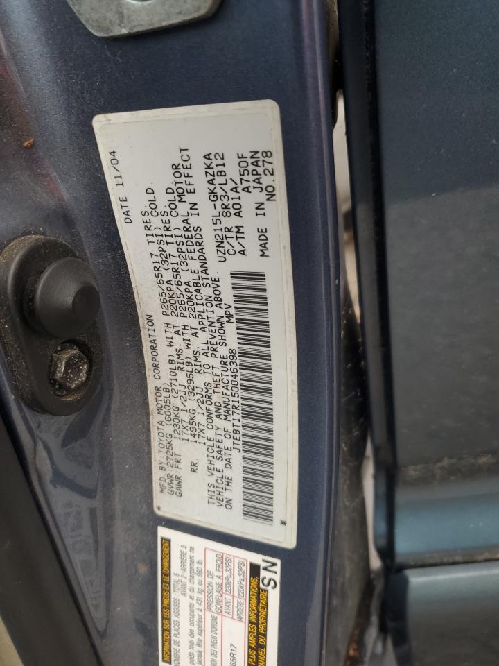 2005 Toyota 4Runner Limited VIN: JTEBT17R150046398 Lot: 80742815