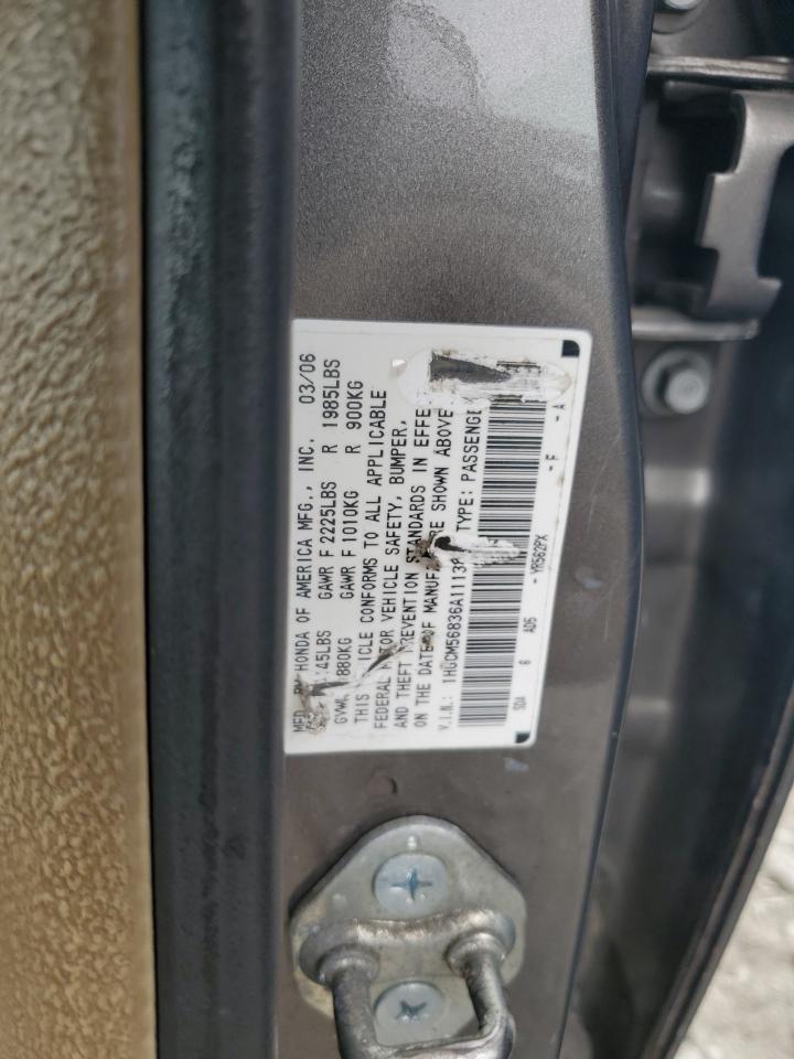 2006 Honda Accord Ex VIN: 1HGCM56836A111383 Lot: 84002855