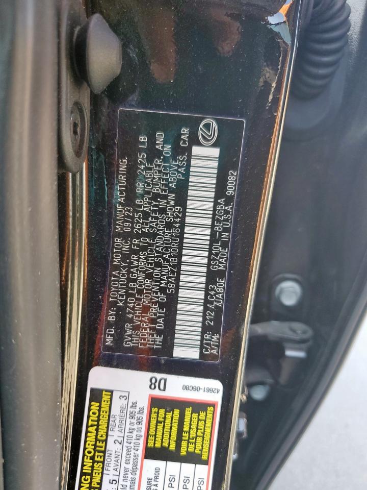 2024 Lexus Es 350 Base VIN: 58AEZ1B10RU164429 Lot: 81868245