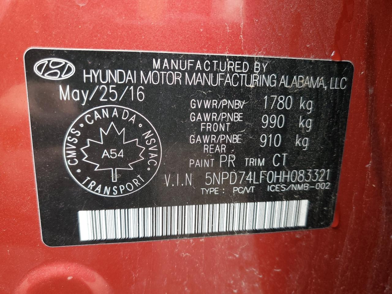 2017 Hyundai Elantra Se VIN: 5NPD74LF0HH083321 Lot: 83938945