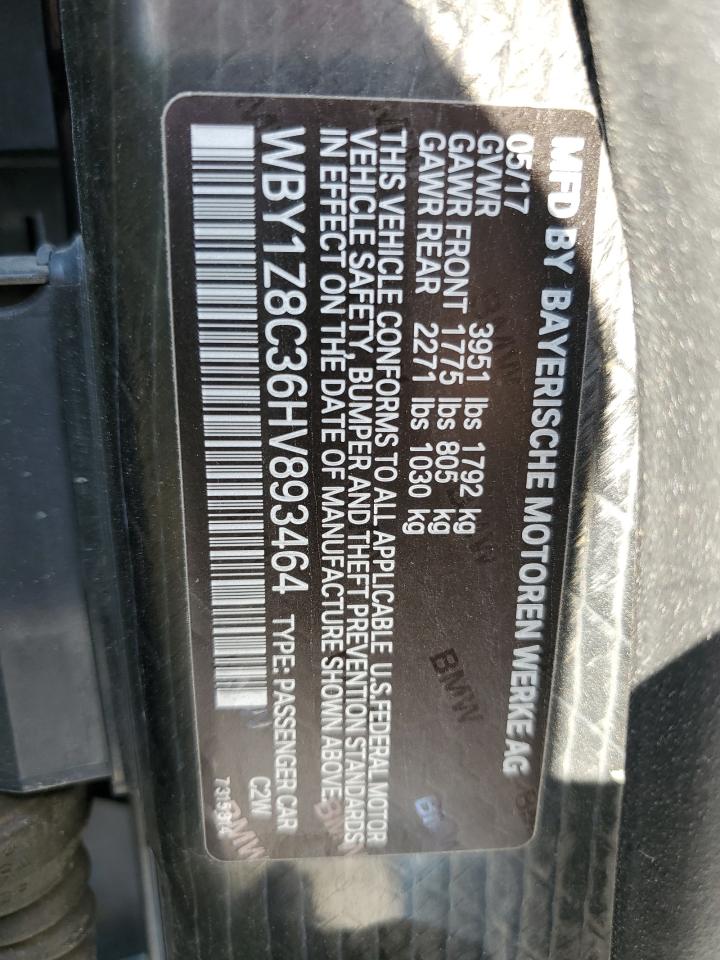 2017 BMW I3 Rex VIN: WBY1Z8C36HV893464 Lot: 80903785