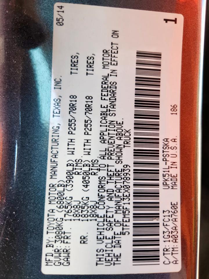 2014 Toyota Tundra Crewmax Sr5 VIN: 5TFEM5F13EX078939 Lot: 82157935