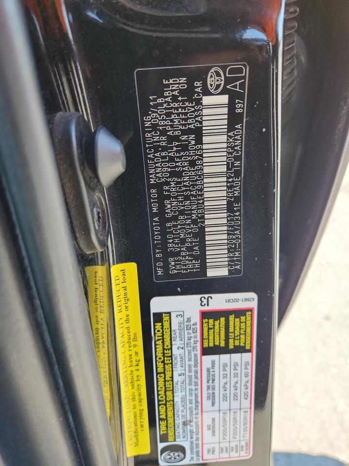 2011 Toyota Corolla Base VIN: 2T1BU4EE9BC698769 Lot: 81155745