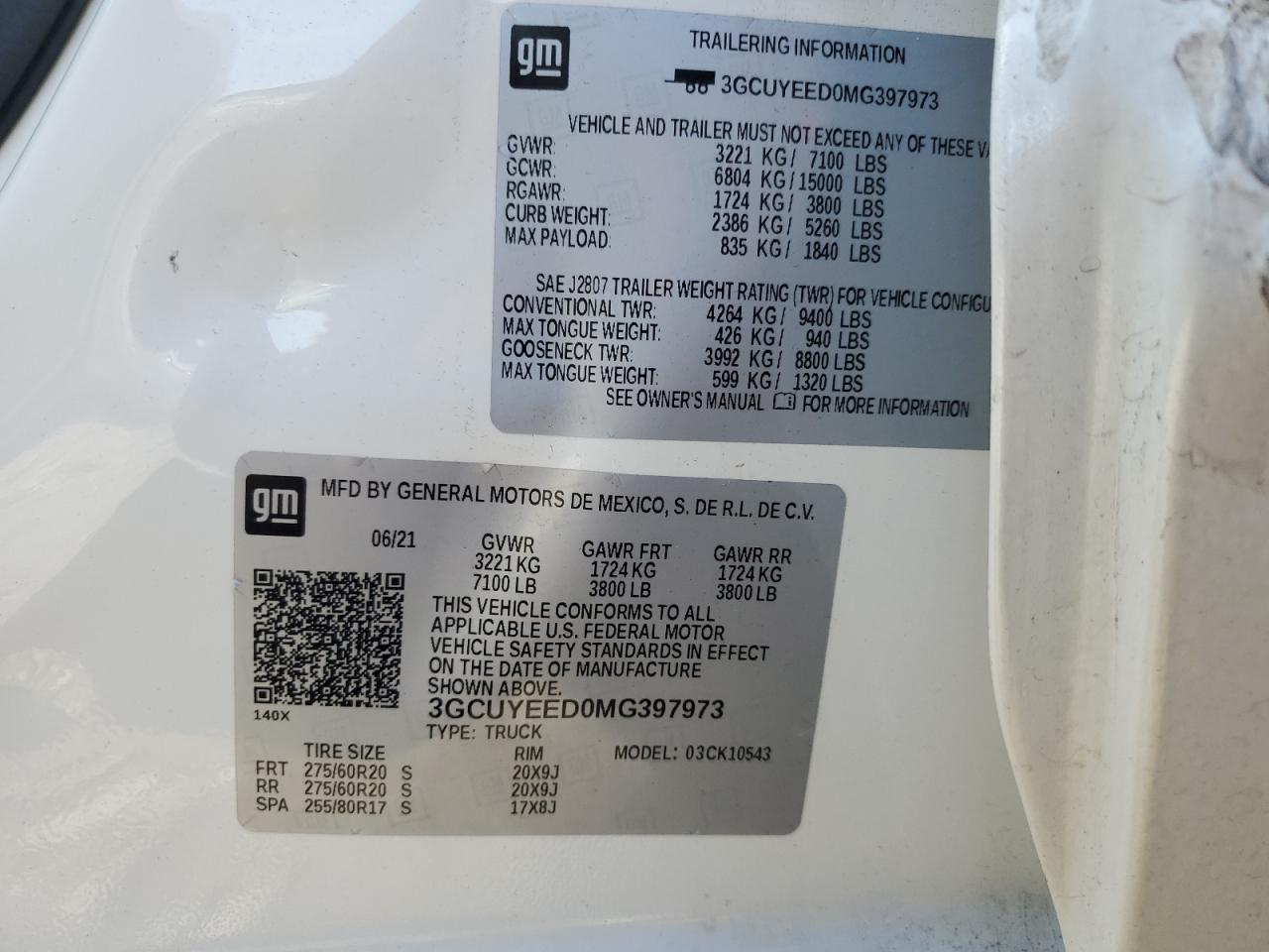 2021 Chevrolet Silverado K1500 Rst VIN: 3GCUYEED0MG397973 Lot: 81059445