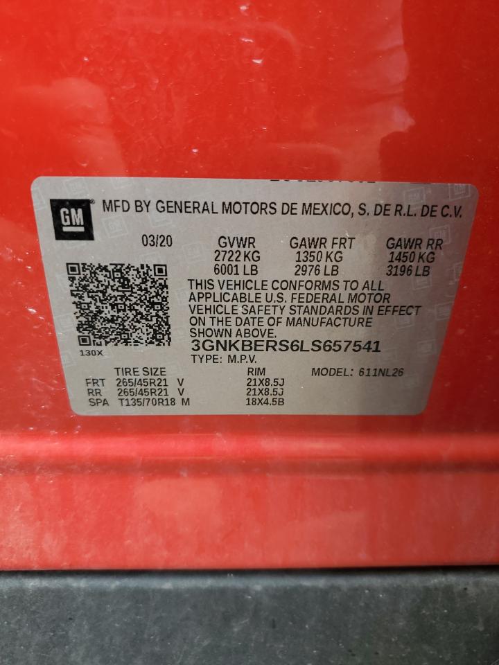 2020 Chevrolet Blazer Rs VIN: 3GNKBERS6LS657541 Lot: 71806885