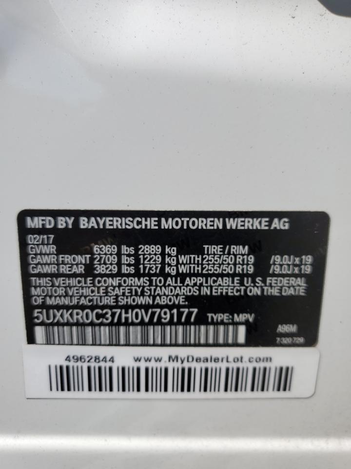 2017 BMW X5 xDrive35I VIN: 5UXKR0C37H0V79177 Lot: 72008865
