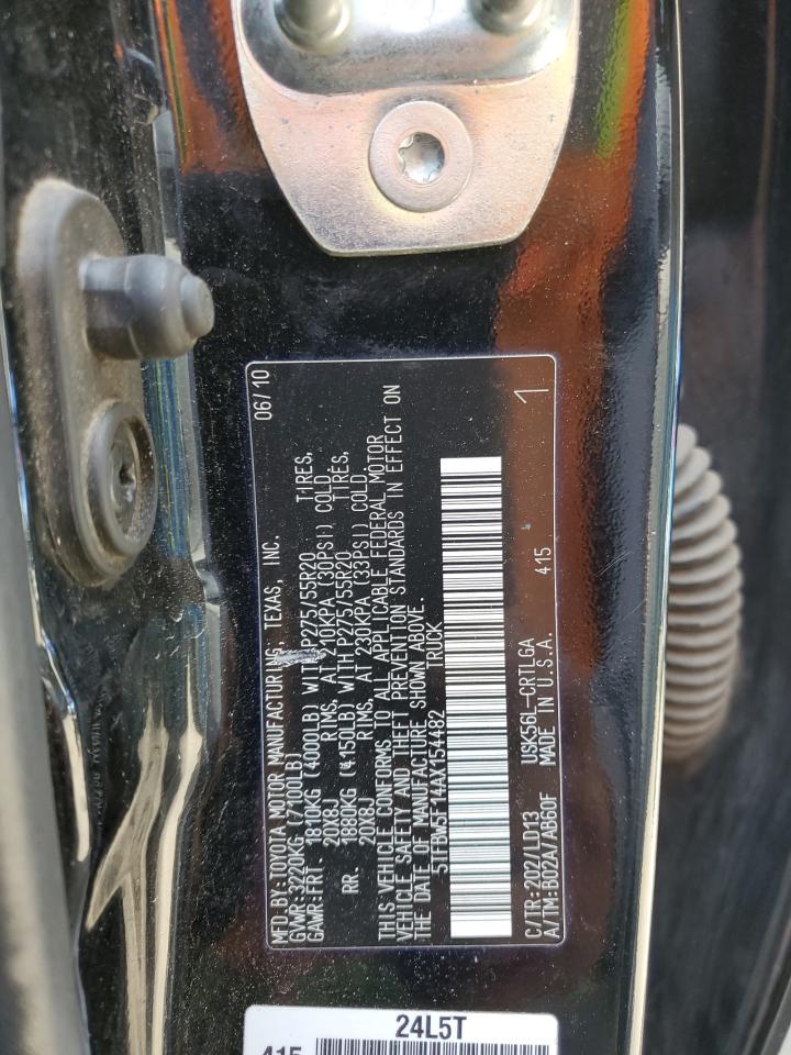 2010 Toyota Tundra Double Cab Limited VIN: 5TFBW5F14AX154482 Lot: 71046085