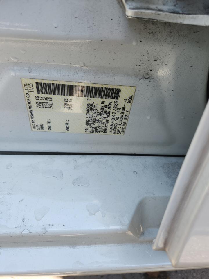 2016 Nissan Maxima 3.5S VIN: 1N4AA6AP3GC422889 Lot: 84368215