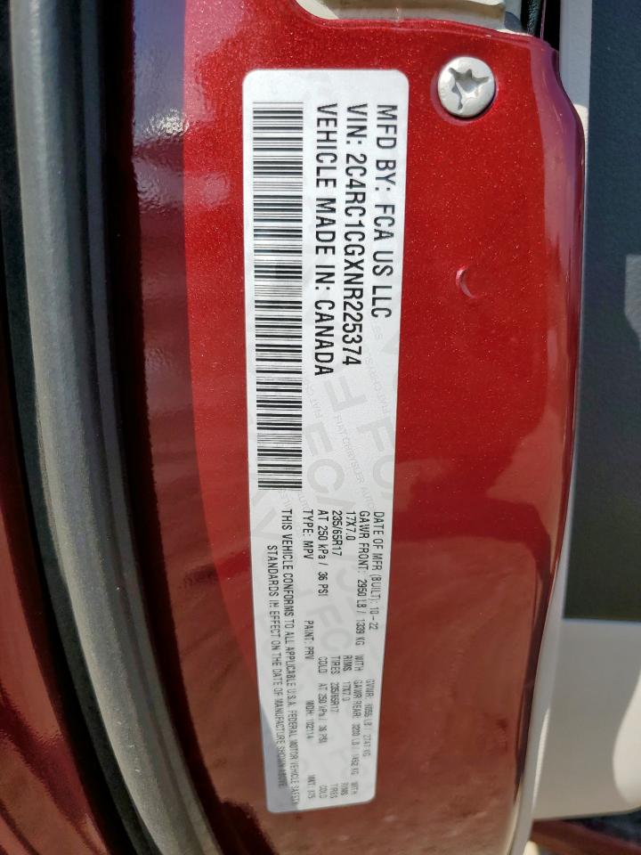 2022 Chrysler Voyager Lx VIN: 2C4RC1CGXNR225374 Lot: 71598255