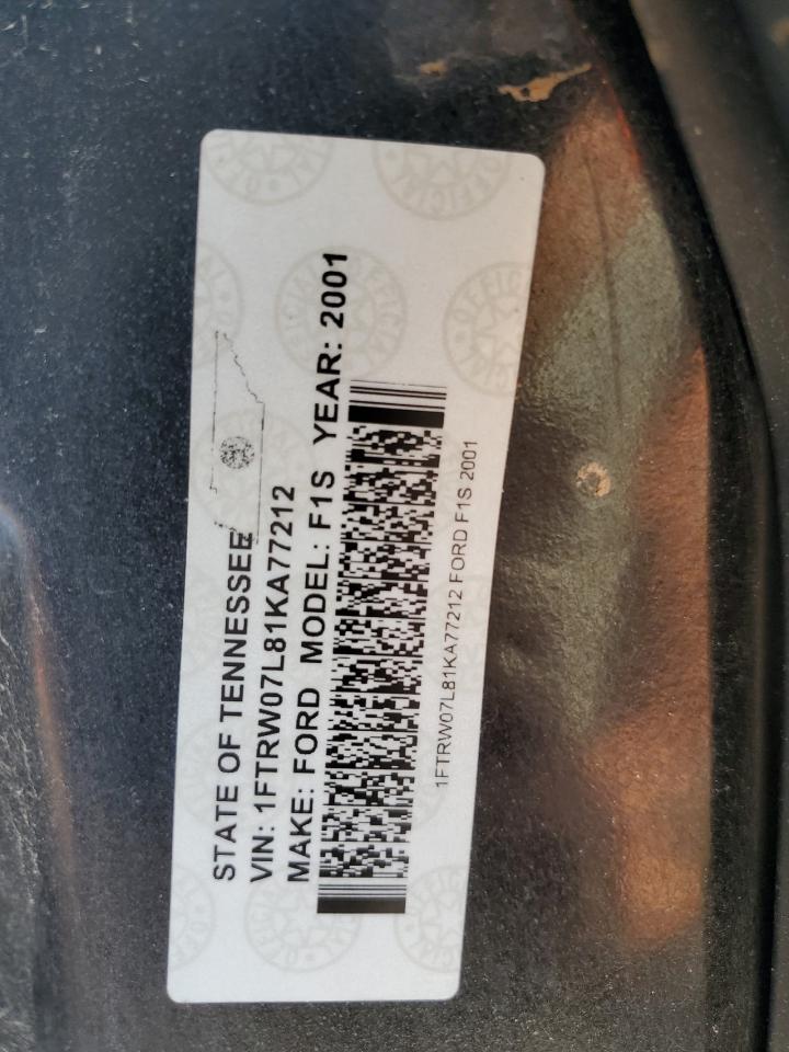 2001 Ford F150 Supercrew VIN: 1FTRW07L81KA77212 Lot: 56516195