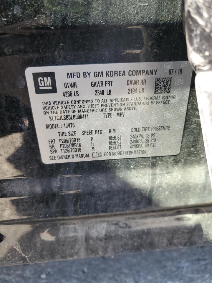 2020 Chevrolet Trax 1Lt VIN: KL7CJLSB5LB006411 Lot: 81237305