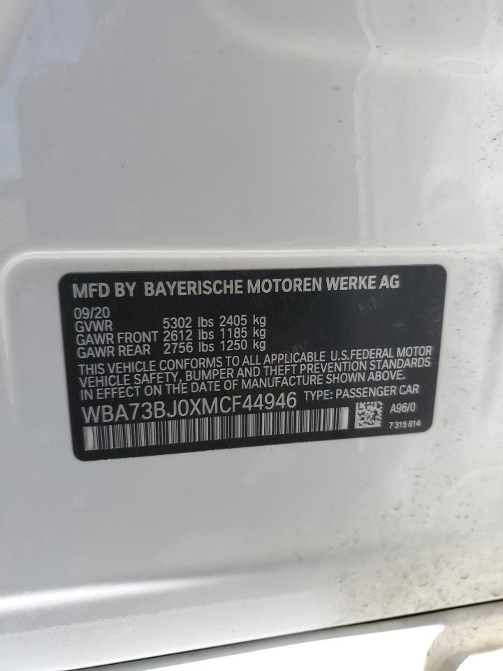 2021 BMW 540 Xi VIN: WBA73BJ0XMCF44946 Lot: 71260785