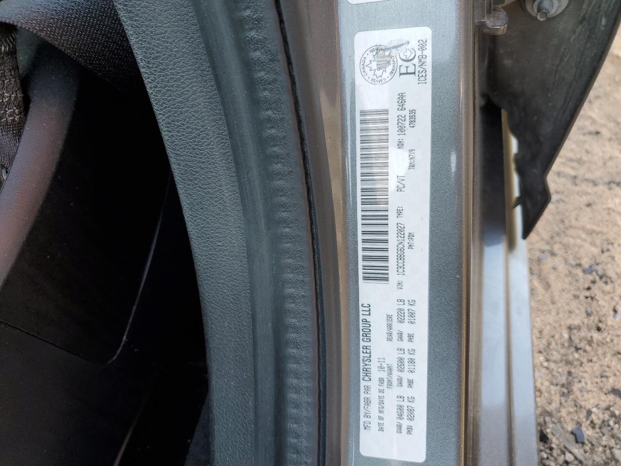 2012 Chrysler 200 Touring VIN: 1C3CCBBG6CN122027 Lot: 80317615