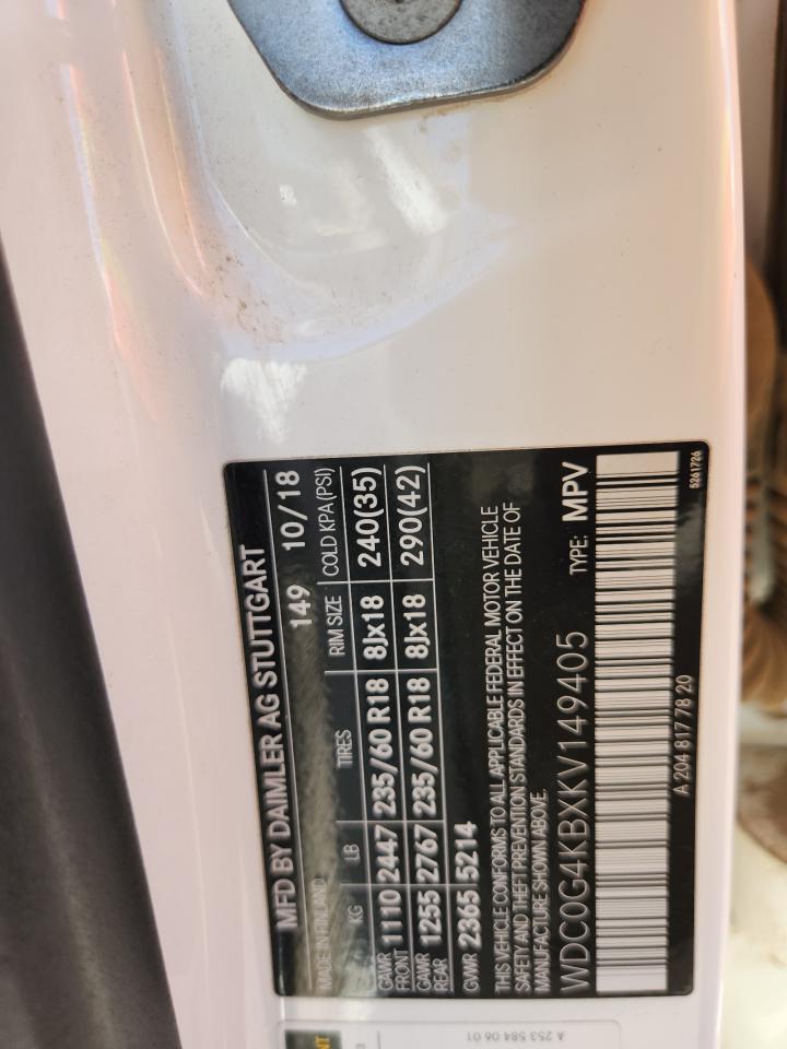 2019 Mercedes-Benz Glc 300 4Matic VIN: WDC0G4KBXKV149405 Lot: 80703535