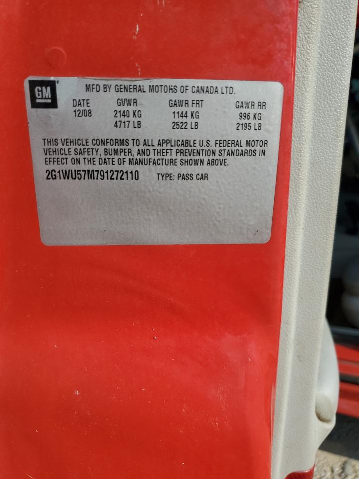 2009 Chevrolet Impala Ltz VIN: 2G1WU57M791272110 Lot: 81259755