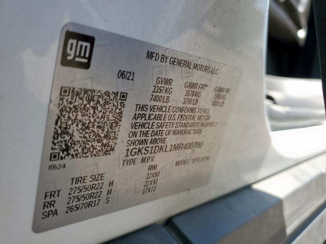 2021 GMC Yukon Denali VIN: 1GKS1DKL1MR400790 Lot: 71708565