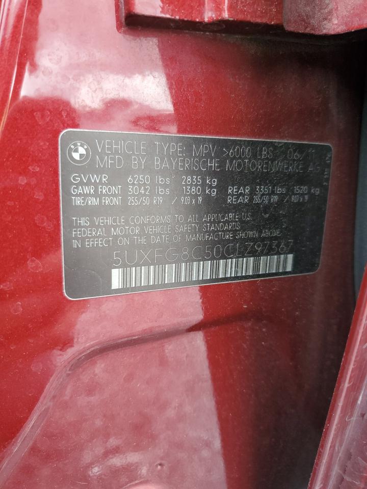 2012 BMW X6 xDrive50I VIN: 5UXFG8C50CLZ97367 Lot: 81466305