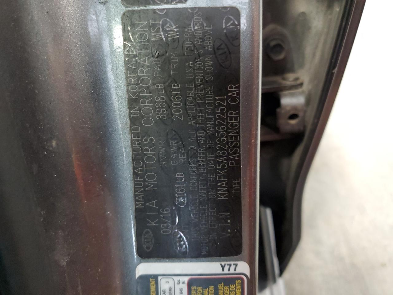 2016 Kia Forte Lx VIN: KNAFK5A82G5622521 Lot: 80759335