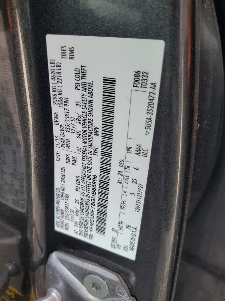 2016 Ford Escape S VIN: 1FMCU0F78GUB66996 Lot: 84160325