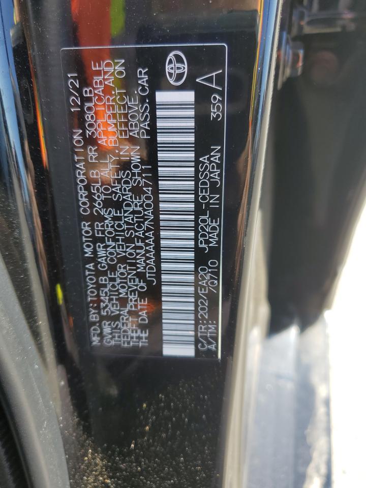 2022 Toyota Mirai Le VIN: JTDAAAAA7NA004711 Lot: 81817335