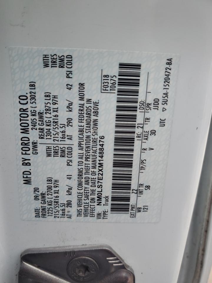 2021 Ford Transit Connect Xl VIN: NM0LS7E2XM1488476 Lot: 84253615