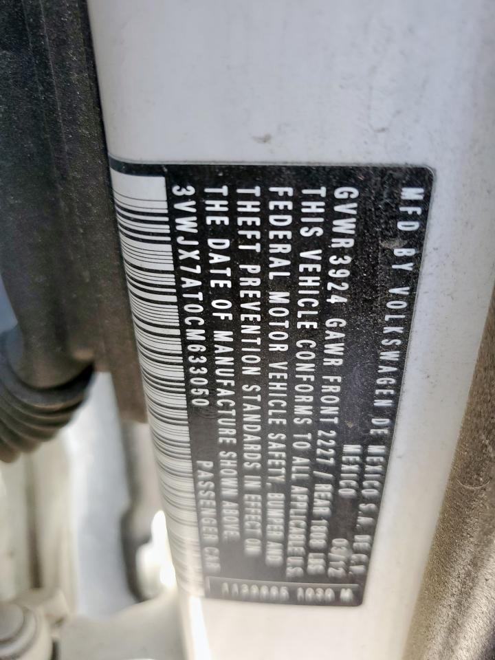 2012 Volkswagen Beetle VIN: 3VWJX7AT0CM633050 Lot: 81469485