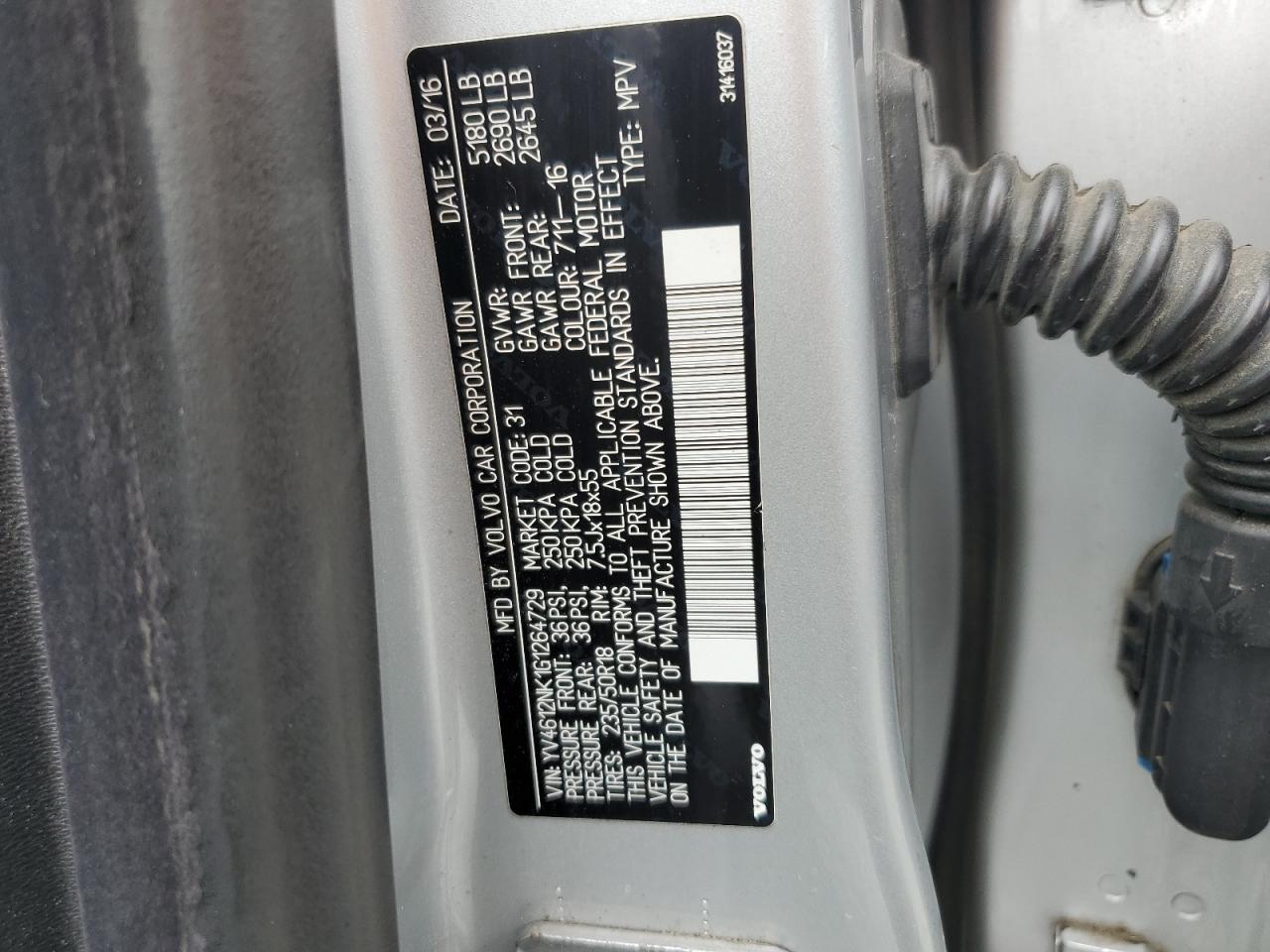 2016 Volvo Xc70 T5 Premier VIN: YV4612NK1G1264729 Lot: 81504795