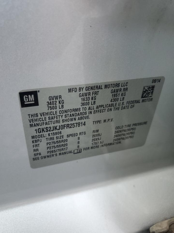 2015 GMC Yukon Xl Denali VIN: 1GKS2JKJ0FR257814 Lot: 81661235