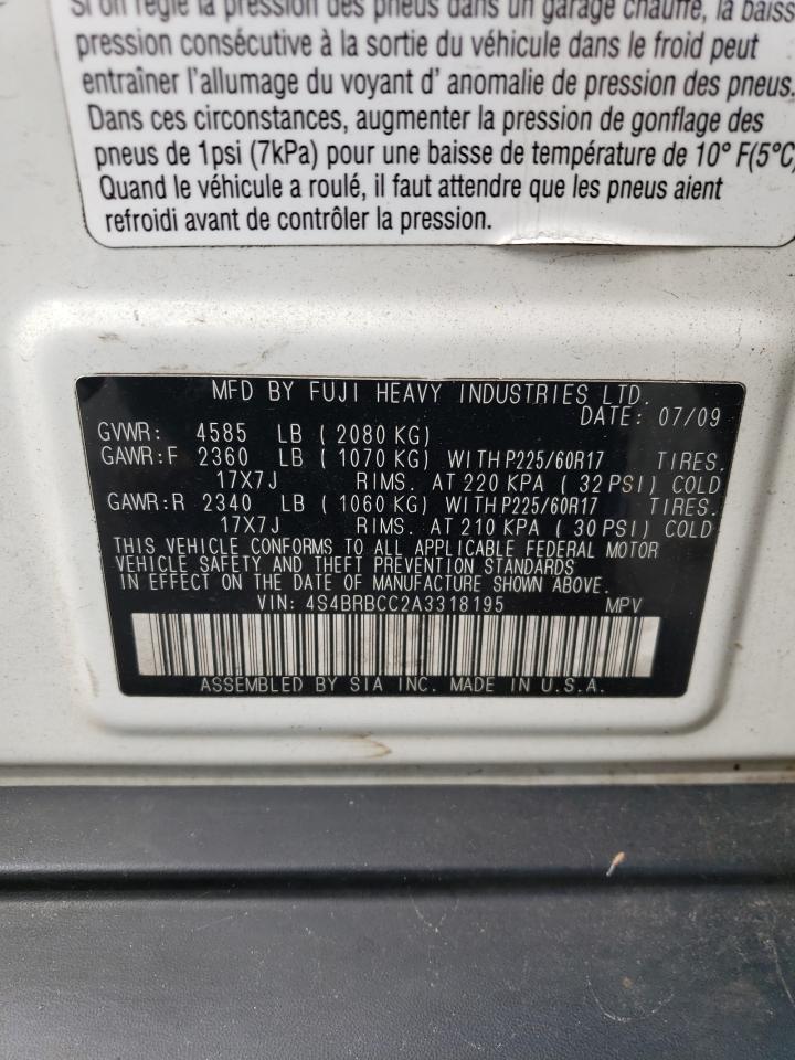 2010 Subaru Outback 2.5I Premium VIN: 4S4BRBCC2A3318195 Lot: 80179015