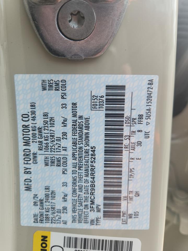 2024 Ford Bronco Sport Big Bend VIN: 3FMCR9B64RRF52845 Lot: 80901225